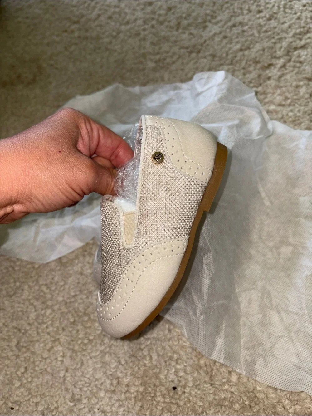 Slip-On Moccasins in Cream Tan - Soft Comfort Loafers